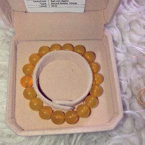 Yellow Agate Beads Bracelet 10mm Crystal Bracelet